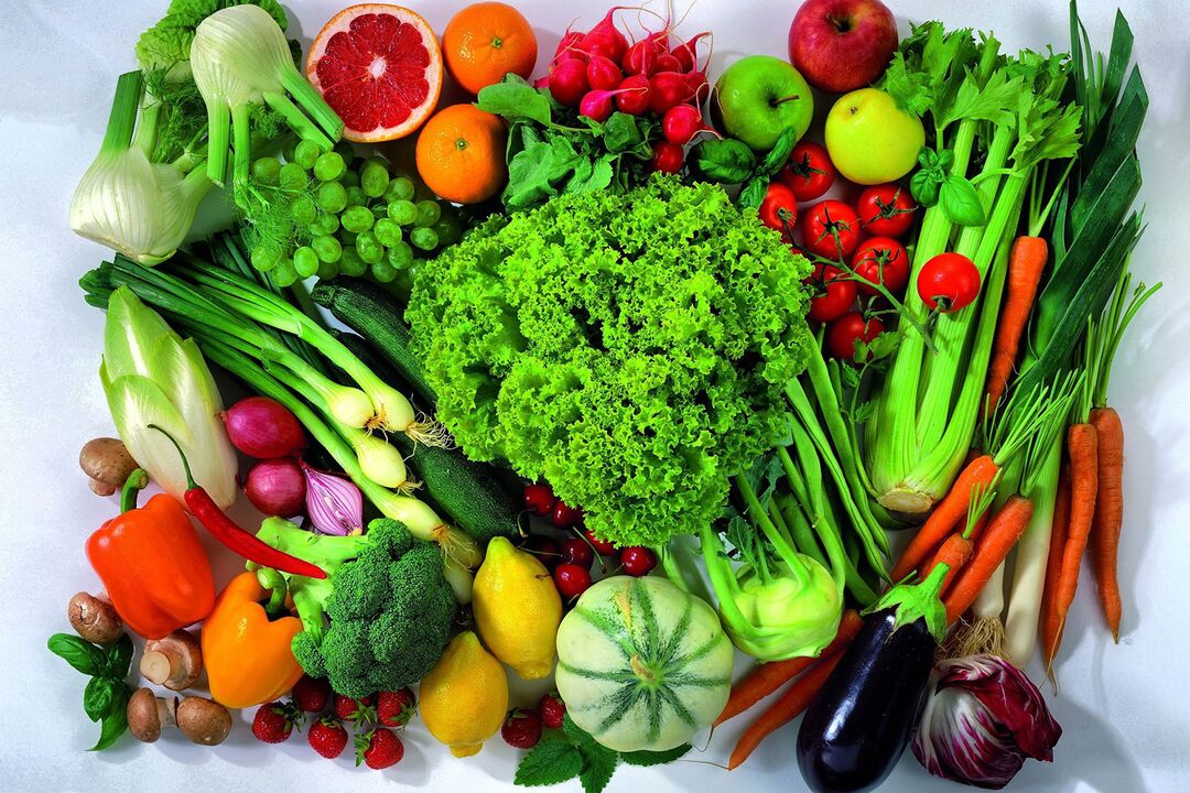 vegetables and fruits to effect