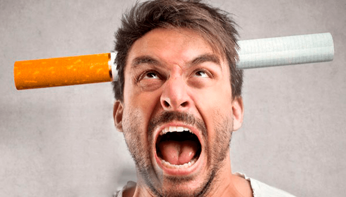 Discomfort when quitting smoking in a man